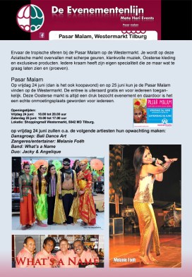 Flyer Tilburg Pasar Malam 24 juni 2016
